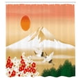 thumbnail image 3 of Ambesonne Mountain Shower Curtain, Japanese Landscape Birds, 69"Wx70"L, Pale Camel Multicolor, 3 of 5