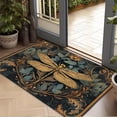 thumbnail image 3 of 1pc Dragonfly Design Non-Slip - Soft Flannel Floor with Rubber Backing, Hand Washable Indoor/Outdoor Entrance Mat for Bathroom, Kitchen, - Modern Decorative Floor (Dragonfly Pattern) for home), 3 of 13