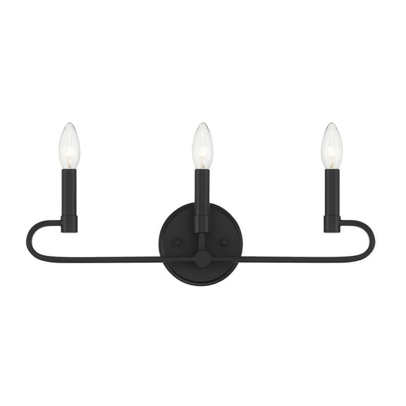 Designers Fountain Summit 3 Light Matte Black Bathroom Vanity Light Fixture, D269C-3B-MB