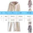 thumbnail image 3 of Htigea Women's Fleece Nightgown Fuzzy Long Sleeve Hooded Sleep Robes Button Down Pajama Dress with Pockets Beige,M, 3 of 6