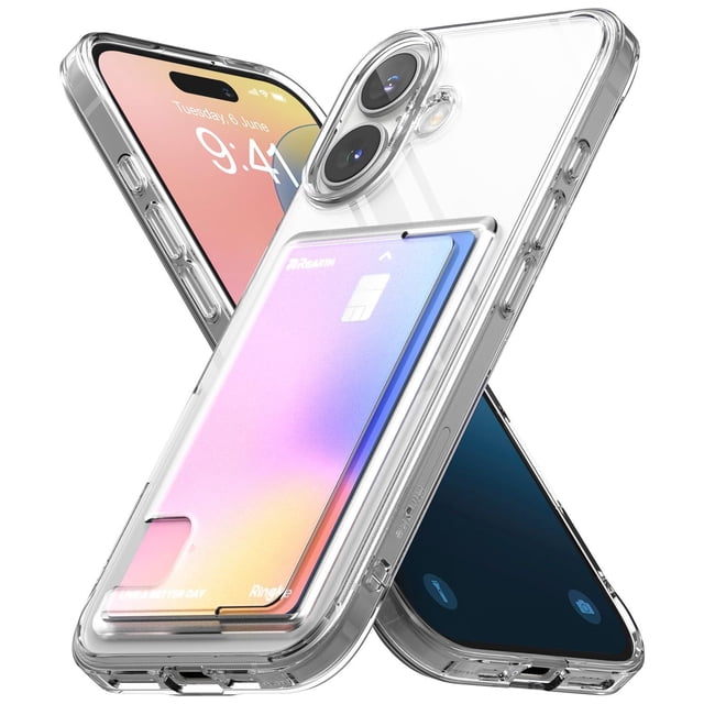 Funda iPhone 16 Ringke Fusion Clear con Porta Tarjeta Ligera