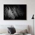 thumbnail image 2 of IDEA4WALL Framed Canvas Art Wall Decor Three Zebras Portait Animals Wildlife Photography Realism Modern Closeup Dramatic Black and White for Dorm Home Office - 24"x36", 2 of 4