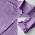 thumbnail image 4 of NMMUED 2 Piece Sets for Women Long Sleeve Sets for Women Womens Linen Set Travel Outfits for Women Button Down Shirts and Long Pants Sets, Purple XL, 4 of 5