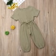 thumbnail image 2 of Diconna Infant Baby Romper Solid Color Short Sleeve Elastic Waist Jumpsuit, 2 of 6