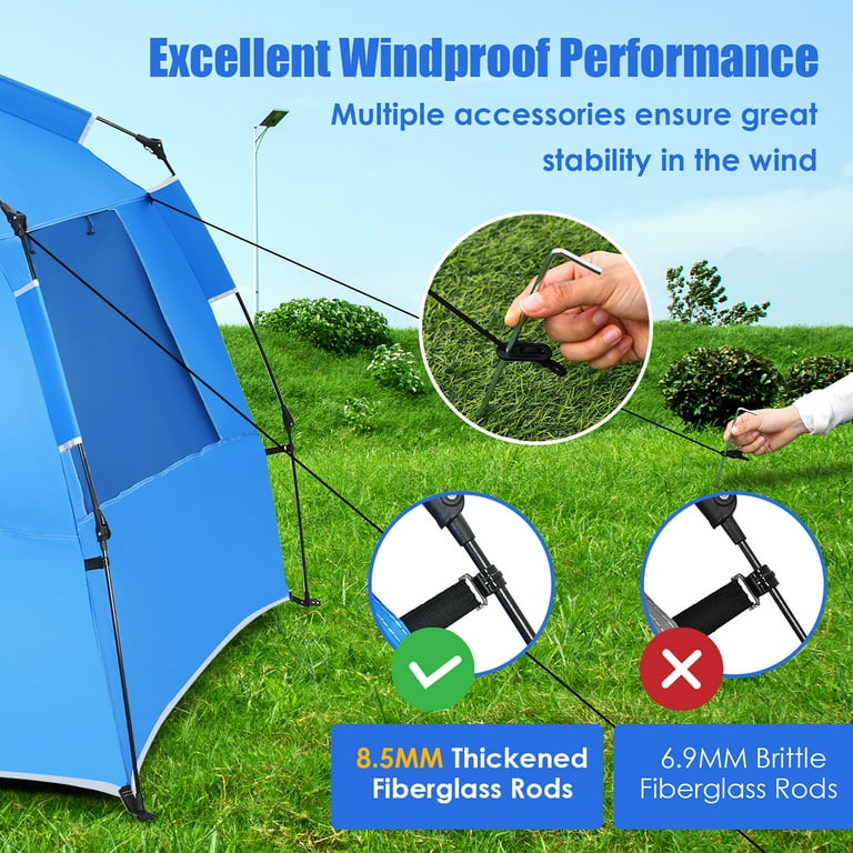 Costway 3-4 Person Easy Pop Up Beach Tent UPF 50Plus