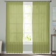 thumbnail image 2 of Green Solid, Sheer Curtains 63 Inches Length 2 Panels Set, Window Sheer Curtains for Living Room/Bedroom, Pure Green Color Light Filtering Rod Pocket Curtain 52'' x 63'' x 2, 2 of 7