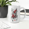thumbnail image 3 of Initial Letter M Mug for Her, Personalized Floral Ceramic Cup 11oz 15oz for Daily Use, Custom Monogram Gift for Wife, Sister, Friend, Coworker, Mom from Daughter or Son, 3 of 6