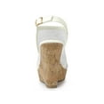 thumbnail image 2 of BLISSFUL STEP Chaussures pour Femmes Inspirées Sandales à Talon Compensé à Bout Ouvert à Plateforme avec Lacets Blanches 6, 2 of 8
