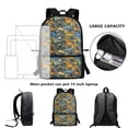 thumbnail image 4 of Uorisanigo Cartoon Dinosaur School Bag Backpack with Lunch Bag Water Bottle Sleeve and Pencil Case 4 Pcs Set Schoolbag with Padded Straps 17 inch Large Capacity, 4 of 7