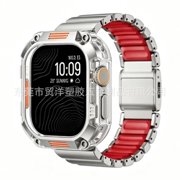 Strap for Apple Watch Ultra 3 2 1 49mm Titanium Silicone Band + Metal Protective Case