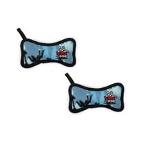 TUFFY® Jr Bone Camo Blue, 2-Pack, Durable Plush Squeaky Dog Toys
