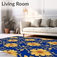 thumbnail image 2 of ODIKA 5'x7' Machine Washable Non-Slip Area Rug, Heirloom Bloom Trellis Artistic High Traffic Rug, Blue, 581112, 2 of 7