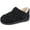 Black, variant on LongBay Women's Warm Wool Yarn Cable Knitted Bootie Fuzzy Slippers Memory Foam Anti-Skid Sole House Shoes Indoor Outdoor