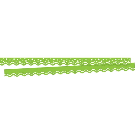 UPC: 0704068037076 | Barker Creek Double-Sided Scalloped Edge Border 2-Pack  Happy Lime  Trim out Bulletin Boards and Create Colorful Displays with 78  of Designer Double-Sided Border  2.25  x 78  (3707)