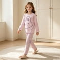 thumbnail image 5 of Spazoro Toddler Kids Girls 2PC 100% Cotton Ouifit Sets, Fall Winter Rabbit Print Soft & Comfy Long Sleeve Casual Shirts and Pants for Loungewear Purple Size 3-4 T, 5 of 7