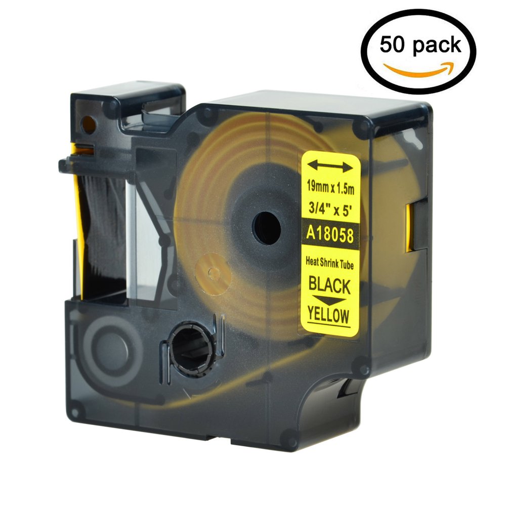 GREENCYCLE 50PK Industrial Rhino Heat Shrink Tubes Compatible for Dymo