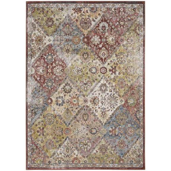 Nourison Juniper Floral Terracotta Multicolor 5'3" x 7'3" Area Rug, (5x7)