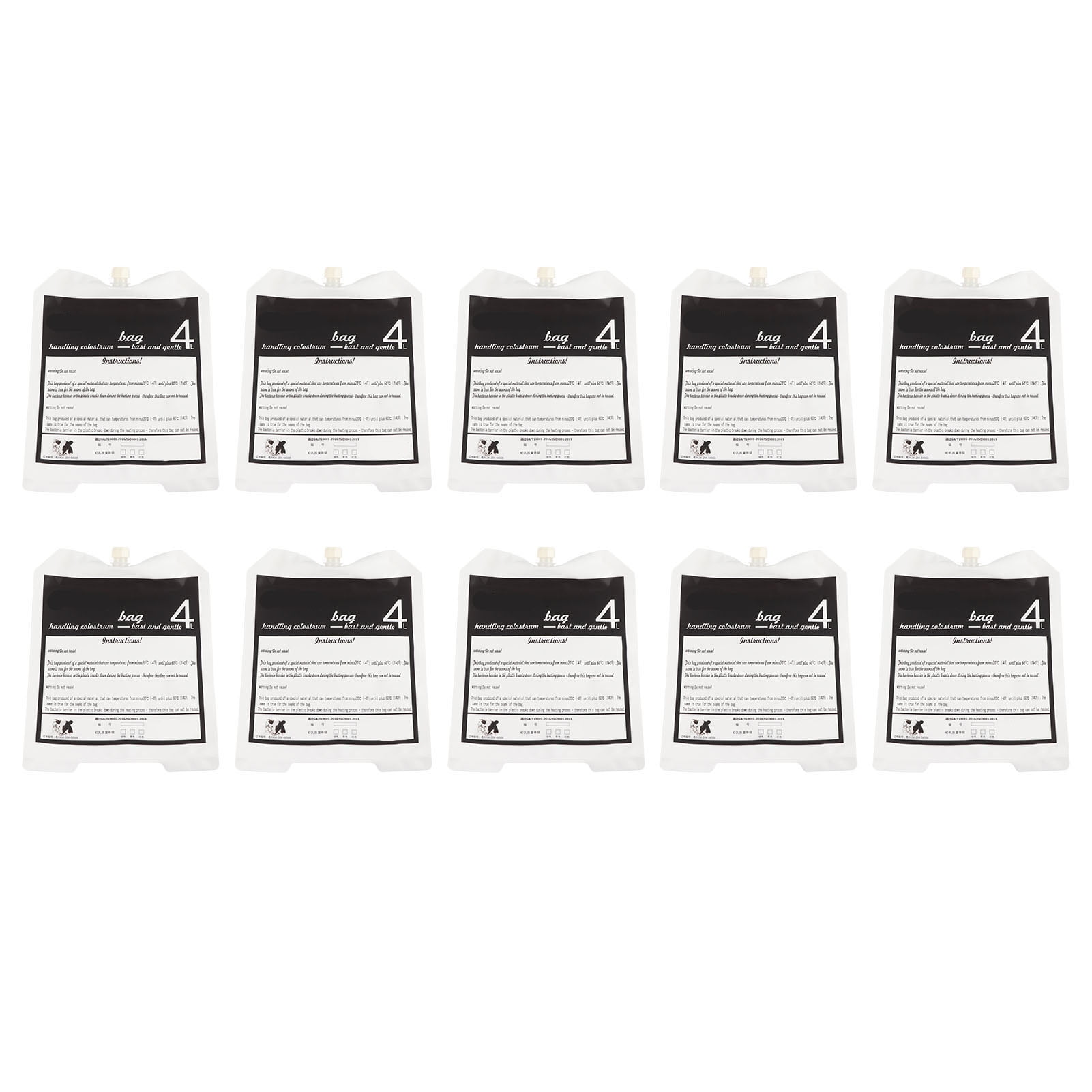 Colostrum Collection Storage, 4L Bags For Calves, Convenient Hand,Carry, Protect Calf Health, 10ct