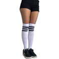 thumbnail image 2 of White and Black Striped Cotton Tube Socks for Women, 2 of 3