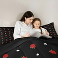 thumbnail image 6 of Homewish Sweet Strawberry Queen Comforter Set,Winter Fruit Bedding Sets,Red Black Bedding Comforter Set For Girls Kids,Ultra Soft Home Decor Reversible,3-Piece, 6 of 9