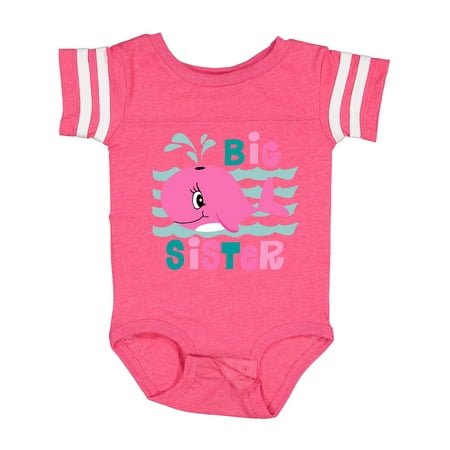 

Inktastic Whale Big Sister Gift Baby Girl Bodysuit