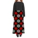 thumbnail image 5 of Vestido de manga larga con cuello redondo para niña, estampado navideño, manga larga, cuello redondo, bolsillos, falda larga informal para adultos, vestido de poliéster para niña., 5 of 5