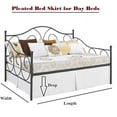 thumbnail image 6 of Pleated Bed Skirt with Split Corners for Daybeds - Three Side Coverage - 100% Brushed Microfiber Bed Skirt with 21" Inches Drop - Full Size 54" x 75" (Dark Grey Solid), 6 of 7