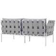 thumbnail image 3 of Modway Harmony Outdoor Patio Aluminum Fabric Loveseat in White/Gray, 3 of 5