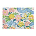 thumbnail image 7 of Yayeee Bath Rug for Bathroom Floor Non Slip Rectangle Fluffy Soft Absorbent Mat, 16"x24", Blue Floral Wave, 7 of 7