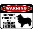 thumbnail image 2 of LED Light Up Red Flashing Blinking Attention Grabbing Laminated Dog Sign Warning Property Protected by a Shetland Sheepdog (Silhouette) Yard Fence Gate, 2 of 5
