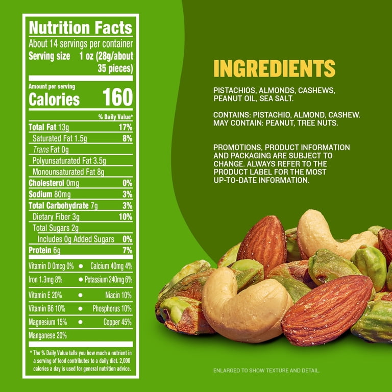 PLANTERS, Deluxe Pistachio Mix, 14.5 oz Steel Can, Party Snacks