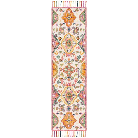 SAFAVIEH Blossom Ira Floral Wool Runner Rug, Ivory/Multi, 2'3" x 6'