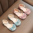 thumbnail image 4 of Generic Girls Sandals Sequins Closed Toe Shoes Princess Shoes Bow Wedding Dress Shoes for Catwalk Performance Holiday Party Wedding Christmas（4.5-5 Years Pink）, 4 of 7