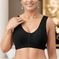 thumbnail image 2 of Sngxgn Women's Seamed Soft C up Wirefree Cotton Bra(Black,XXXL), 2 of 4