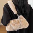 thumbnail image 4 of Bolso informal para mujer, bolso de mano sencillo con cadena grande y suave, bolso de viaje (caqui), 4 of 8