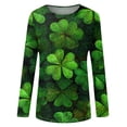 thumbnail image 4 of FrzhBrz Womens St Patricks Day Long Sleeve T Shirts Round Neck Tunic Tops for Women Funny Cute Shamrock Print Teacher Saint Patricks Day Shirts, 4 of 5