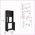 thumbnail image 3 of Desks for Home Office, Compact Computer Hutch with 5 Shelves | 29.6” Wide | Black | Particle Board, 3 of 9