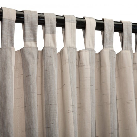 Sunbrella Outdoor Curtain with Tabs in Decade Pewter 50 in x 120 in