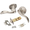 thumbnail image 2 of 1 Pack of HENYIN Wave Lever Keyed Entry Door Lock/Door Knob Hardware Handle and Closet Lockset, Silver Color, with Key,Right Hand(805SN-R), 2 of 8
