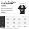 thumbnail image 5 of Rateoe Butterfly Flower Skull Pattern Men's Short Sleeve Classic Shirt, Casual Short-Sleeved Shirt, Lightweight Summer Shirt, Cuban Collar Shirt,Button-Front Shirt-XX-Large, 5 of 5