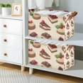 thumbnail image 2 of Yayeee Foldable Storage Basket for Shelves with Handles Waterproof Cloth Bins, Strawberry Cake, 2 of 7