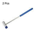 thumbnail image 3 of Uxcell 2pcs Double Face Small Plastic Metal Hammer 7" Round Dual Head Multifunctional Mallet with Soft/Hard Tips, Blue, 3 of 5
