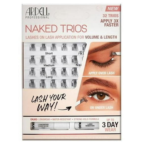 Ardell Naked Trios Lashes Kit, 32 Trios