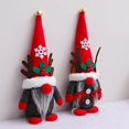 thumbnail image 5 of Muñeco de peluche de gnomo de Papá Noel hecho a mano con cuernos de ciervo, duende navideño, 5 of 5