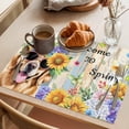 thumbnail image 3 of Spring Dog Placemats Set of 8 Retro Watercolor Botanical Floral Sunflower Place Mats Indoor Wipeable Table Mats Washable Cloth Dining Table Placemats for Kitchen Holiday Party Home Decor 13x19 Inch, 3 of 9