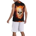thumbnail image 2 of Naloa Satanic Skull Basketball Jersey Reversible Men's Mesh Athletic Sports Shirts Training Practice S-4XLMedium, 2 of 6