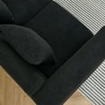 thumbnail image 5 of 3-seater + 3-seater Oversized Sectional Sofa  with Sturdy Gold Polished Metal Legs, Teddy Upholstered Sofa, Deep Seating Sofa with 3 Throw Pillows for Living Room and Apartment,Black, 5 of 9