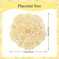 thumbnail image 2 of Luniquz Round Gold Placemats Set of 4 Sweet Acacia Elegant Tablemats Flower Round Vinyl Place Mats Table Setting Kitchen Table Mats for Dining Table Holiday Wedding Decorative, 2 of 6
