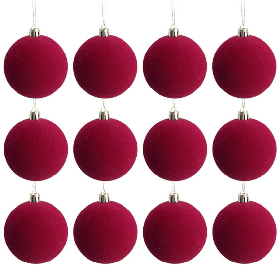 8inch Glass Christmas Ball Antiqued Ornaments Holiday Decor Red Color Small Series(12 Pieces)2025
