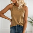 thumbnail image 2 of MIXUE Tank Top for Women Summer Solid Color Crew Neck Sleeveless Casual Camisole Vest Streetwear,Brown,XXL, 2 of 4